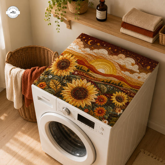 Rustic Sunflower & Sunset Quilted Washing Machine Cover LV04