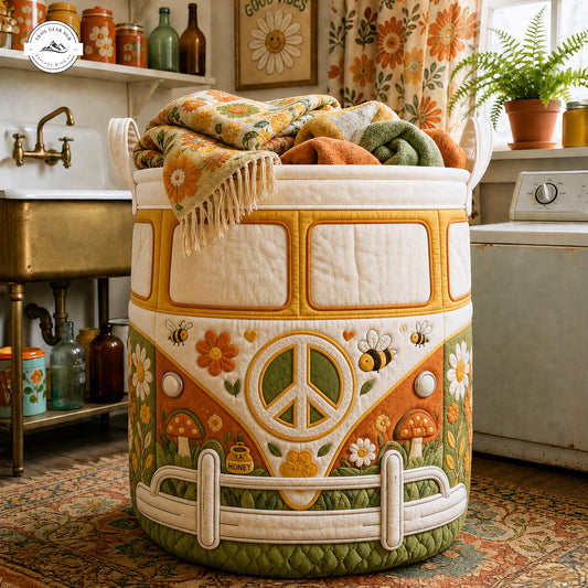 Hippie Van Quilted Laundry Basket LV14
