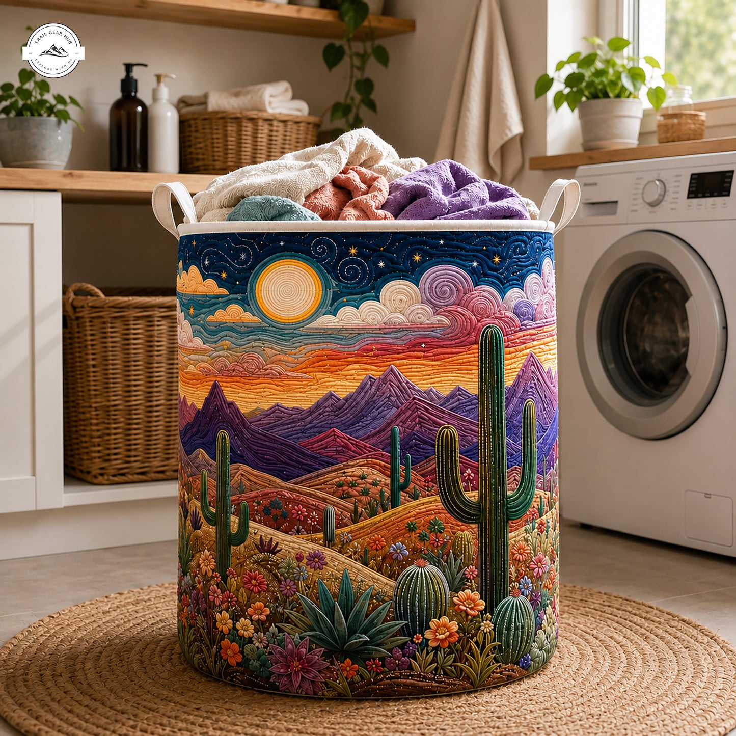 Desert Landscape Quilted Laundry Basket LV37