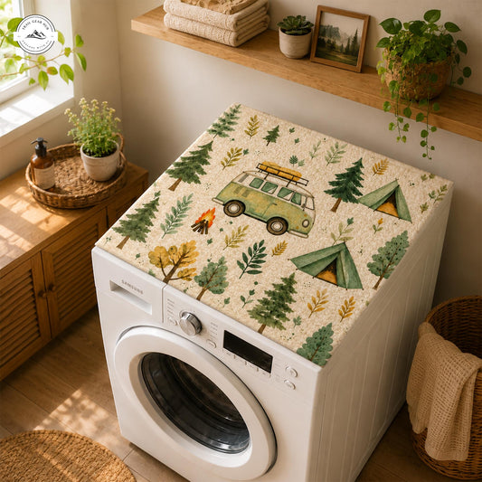 Vintage Camper Van Quilted Washing Machine Cover LV44QLTWMC