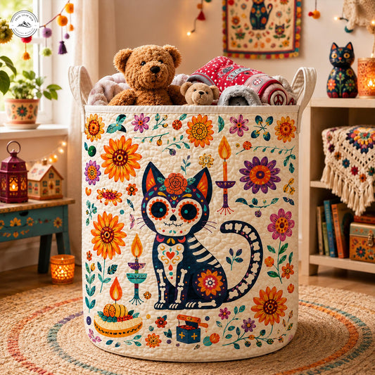 Day of the dead Quilted Laundry Basket LV57