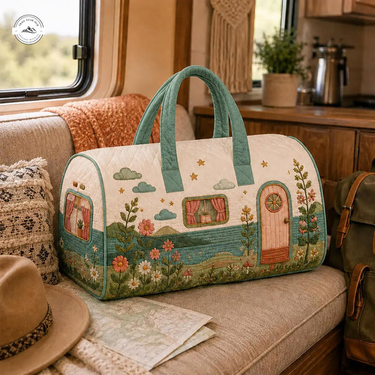 Happy Camper Personalized Quilted Duffle Bag LV30