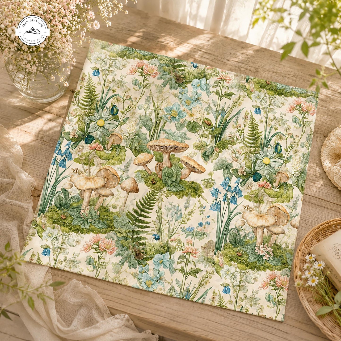 Fairytale Woodland Satin Square Scarf LV06