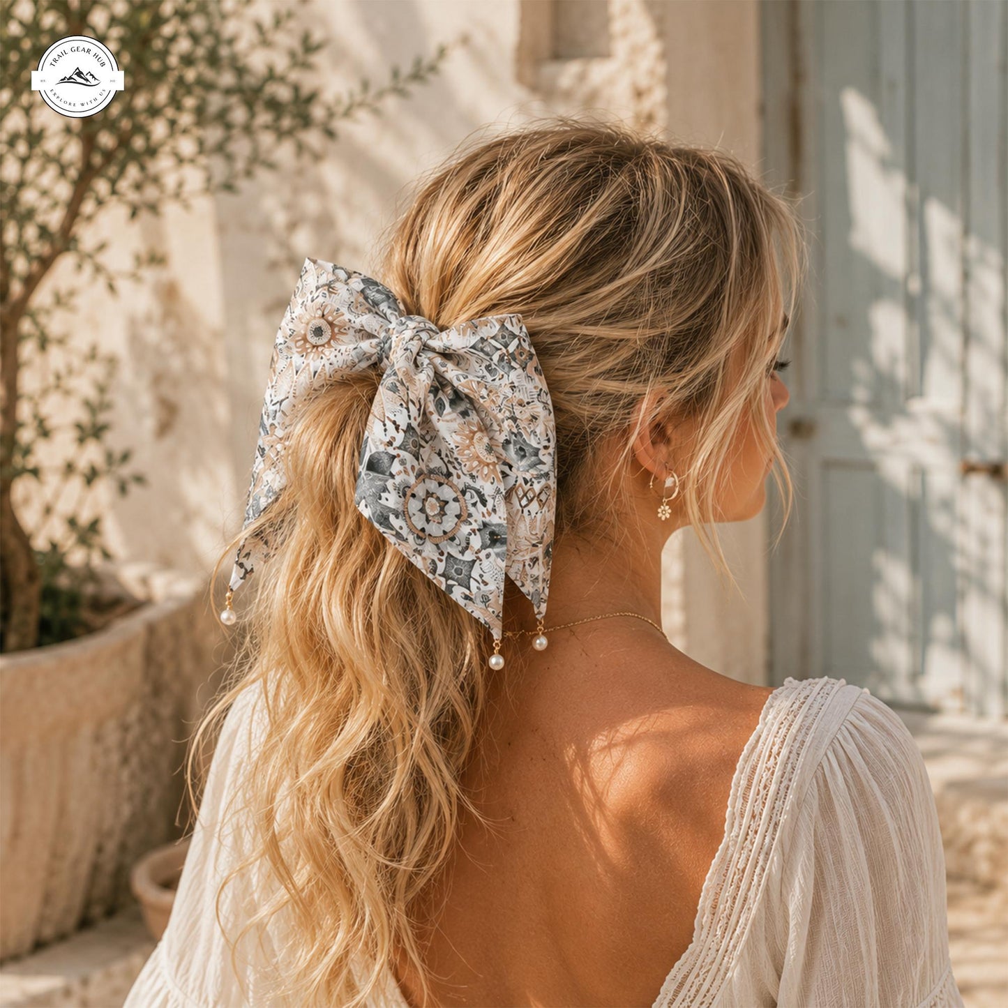 Summer Bohemian Satin Pearl Hair Tie LV09SPHT