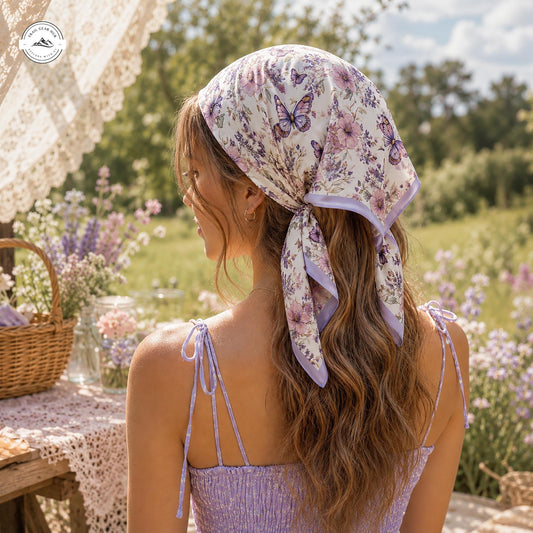 Lilac Garden Satin Square Scarf LV04SSBD