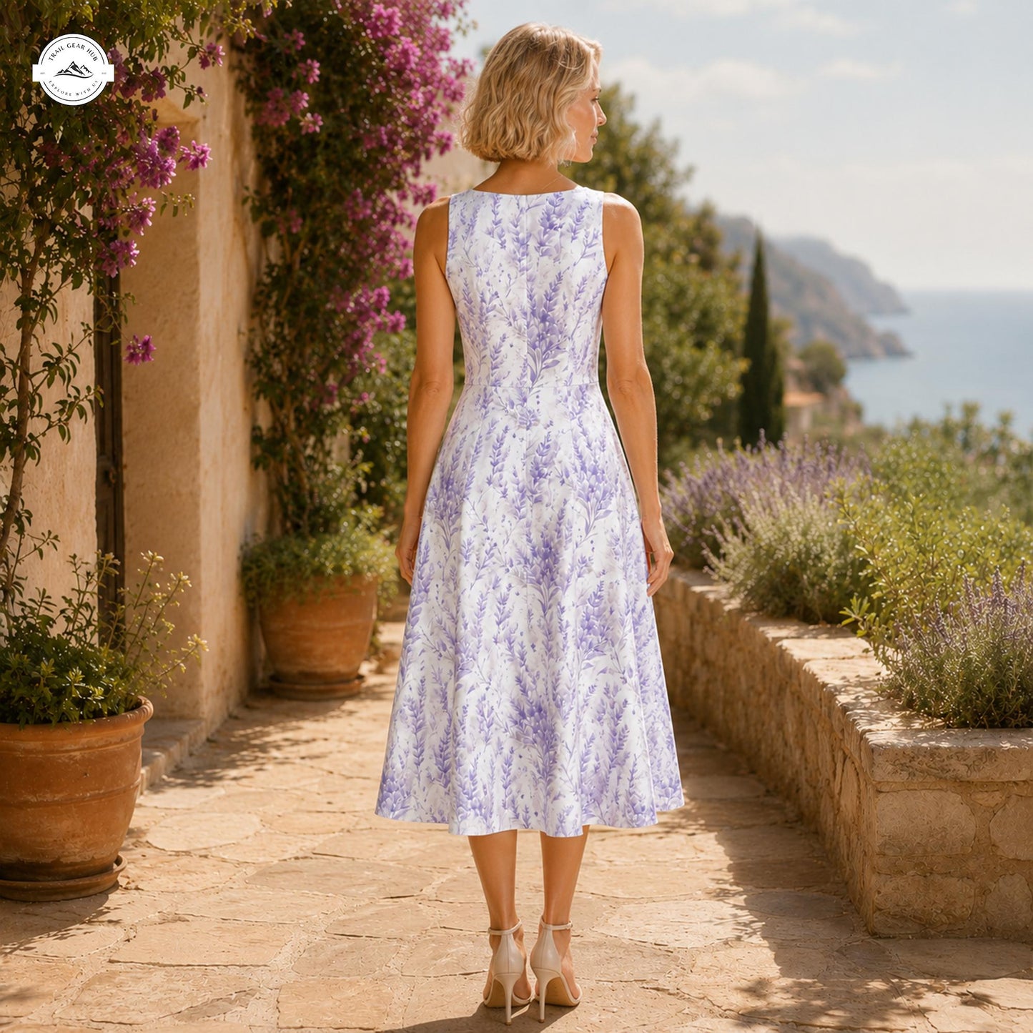 Lavender Floral Women's Vest Dress LV07