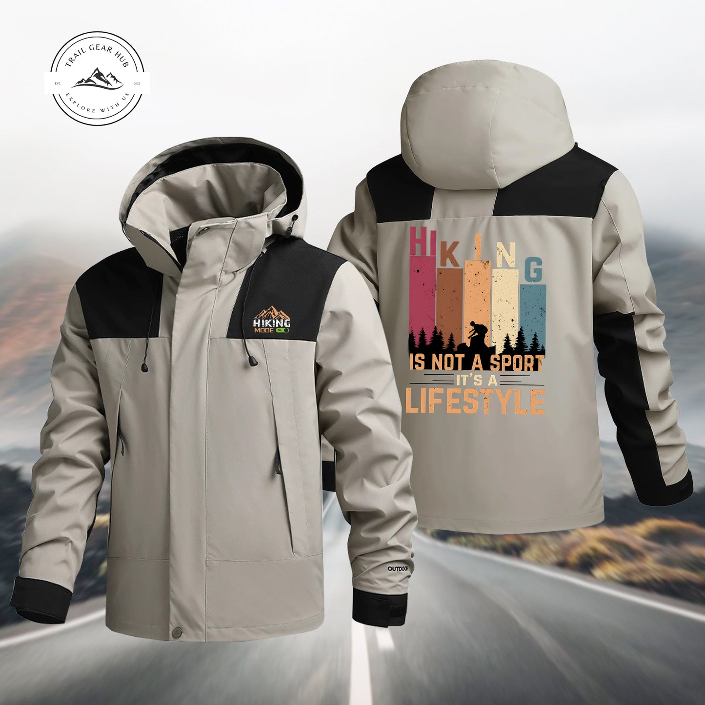 Hiking Is A Lifestyle Waterproof Jacket MN07