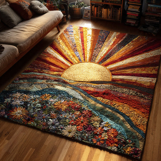 Boho Sunset Floral Area Rug QV08