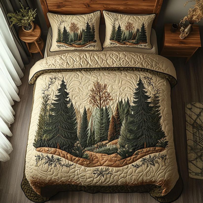 Whispering Trees Quilted Bedding Set QV04