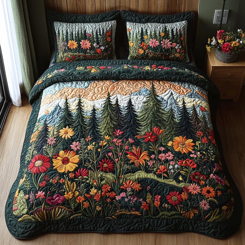 Enchanted Forest Quilted Bedding Set QV05