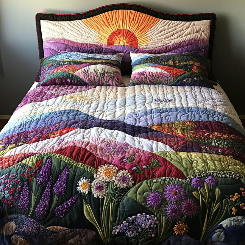 Royal Blossom Quilted Bedding Set QV09
