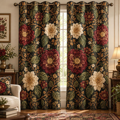 Heritage Country Floral Quilted Curtains QV105QLTCT