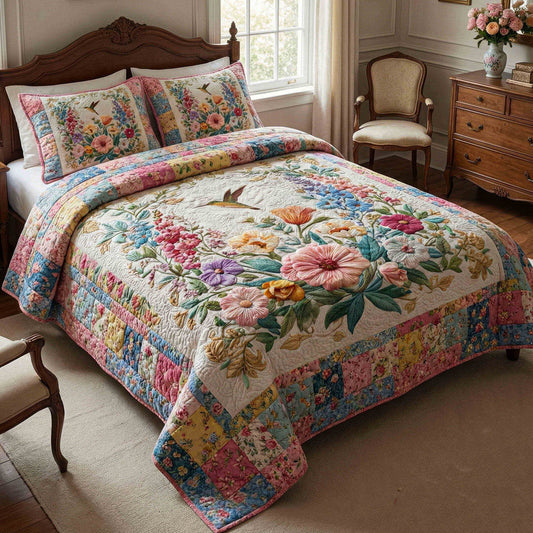 Blossom Fields Quilted Bedding Set QV14