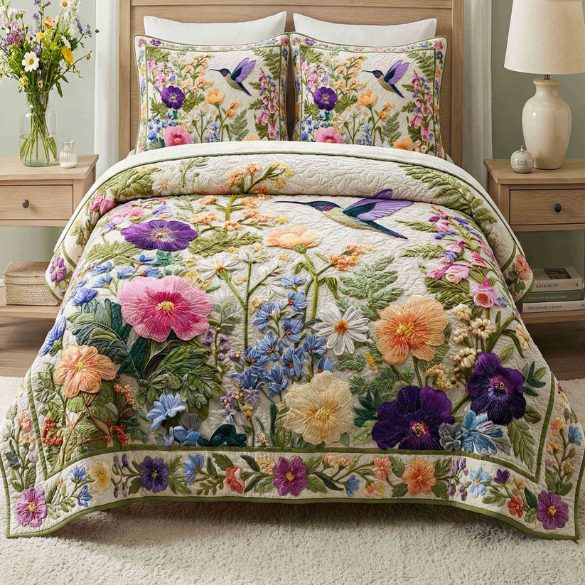 Fresh Spring Quilted Bedding Set QV18