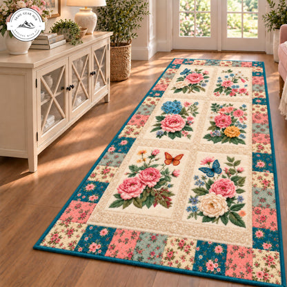 Garden Petal Symphony Plush Runner Rug QV20RUGHN117