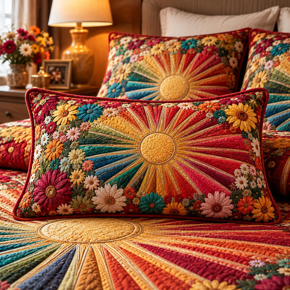 Meadow Bloom Quilted Pillow Cover QV21QLTPLC
