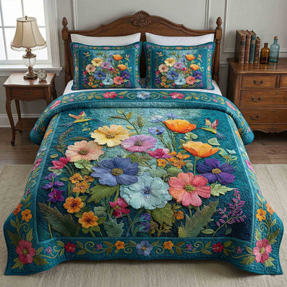 Soft Petal Dream Quilted Bedding Set QV28