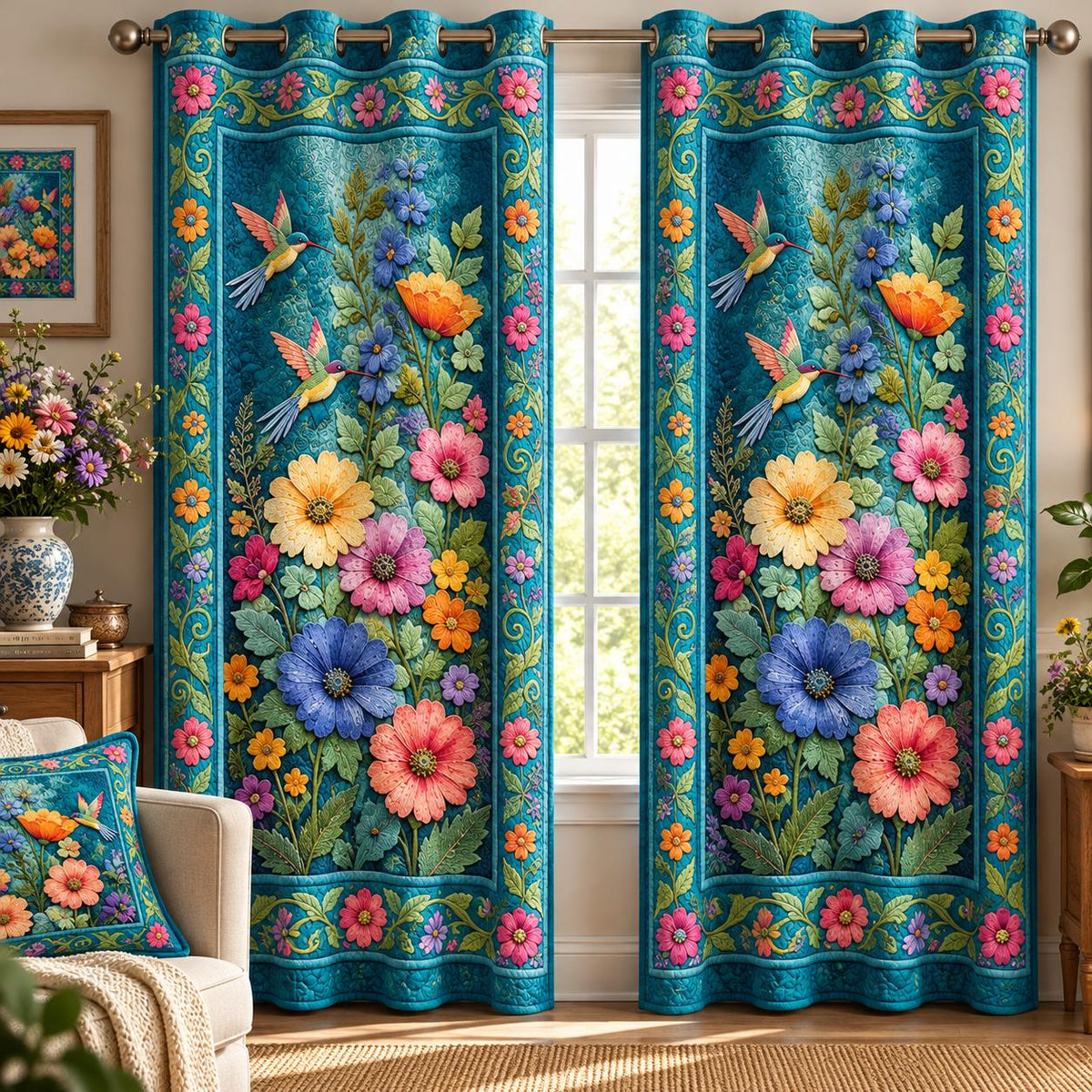 Soft Petal Dream Grommet Curtains QV28GRMCT