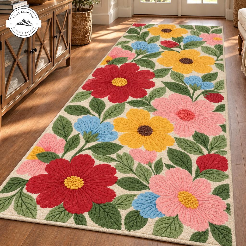 Retro Daisy Plush Runner Rug QV29RUGHN117
