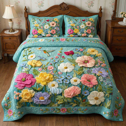 Nature Garden Quilted Bedding Set QV32