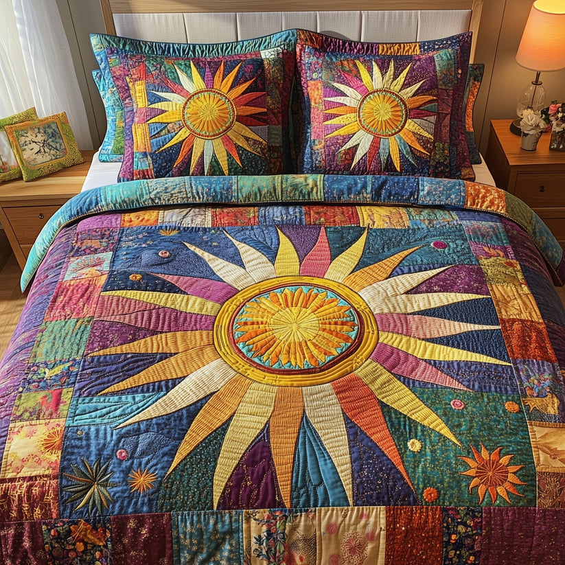Bohemian Sunburst Quilted Bedding Set QV33