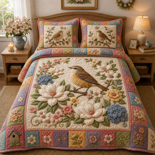The Magnolia & Songbird Quilted Bedding Set QV37