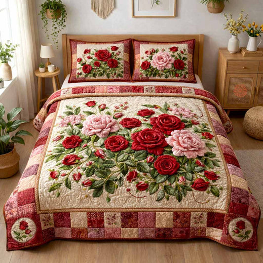 Cottage Bloom Quilted Bedding Set QV47