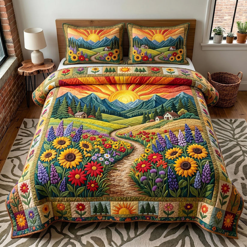 Blossom Meadow Quilted Bedding Set QV49