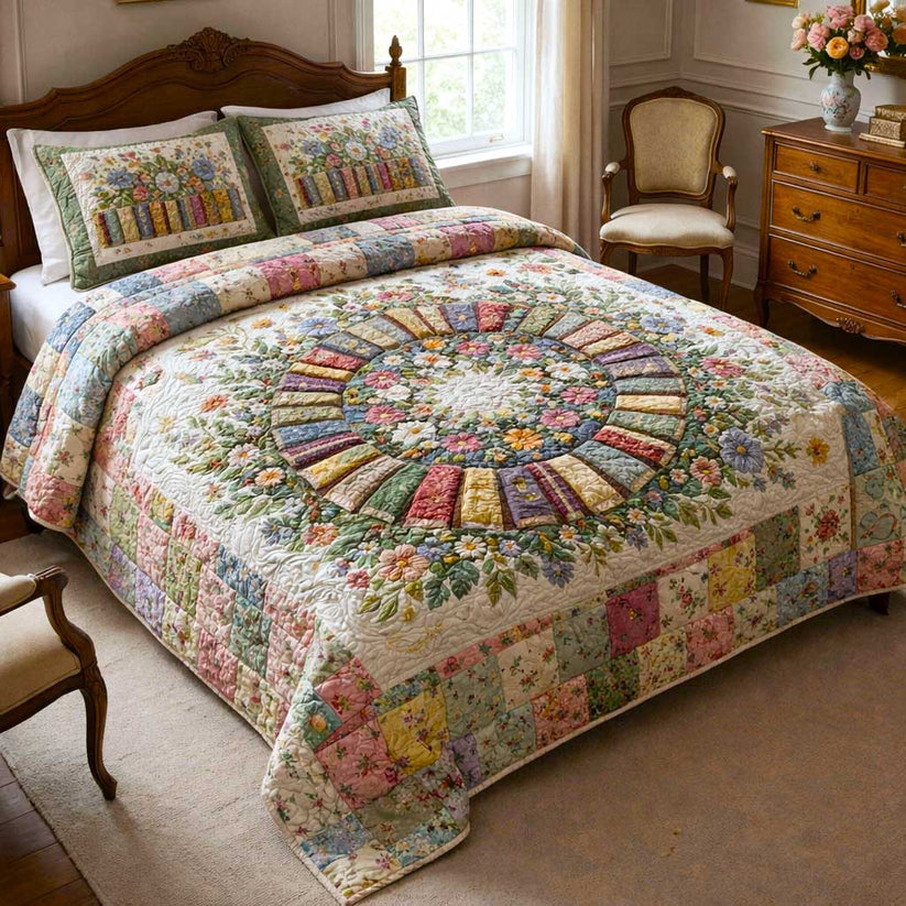 Wildflower Books Quilted Bedding Set QV54