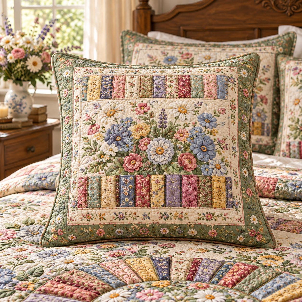Wildflower Books Quilted Pillow Cover QV54QLTPLC
