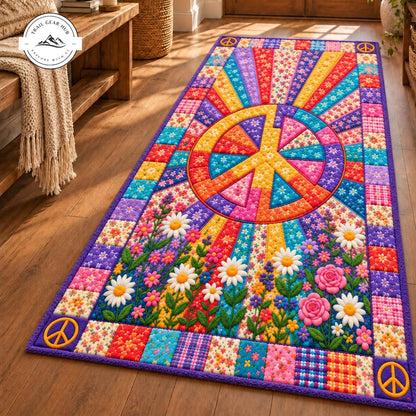 Rainbow Bloom Plush Runner Rug QV61RUGHN117