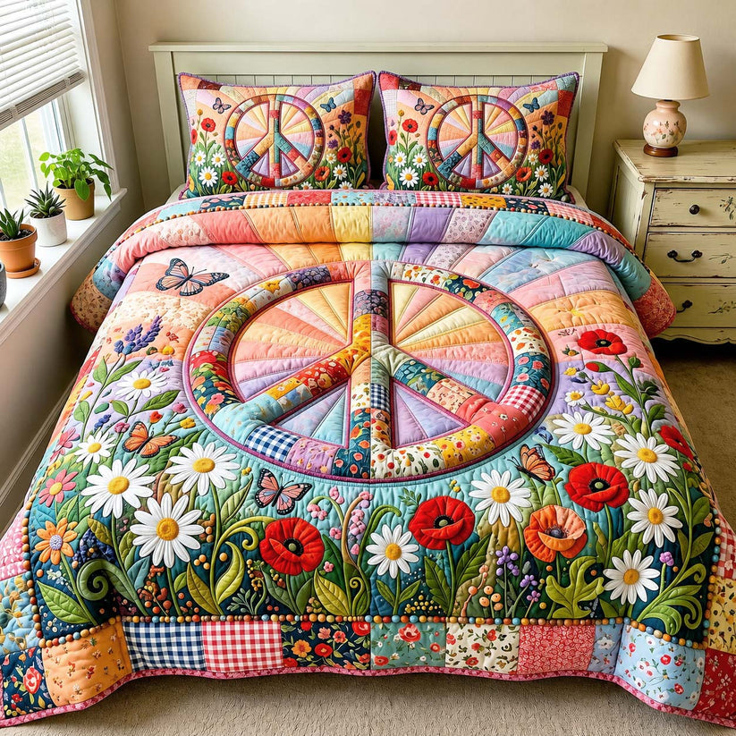 Garden Peace Quilted Bedding Set QV62