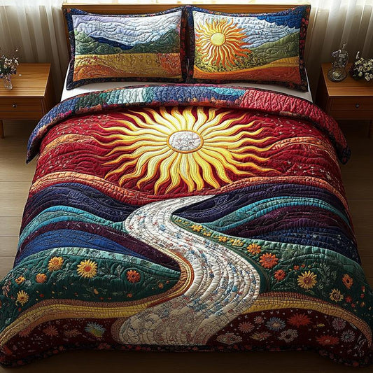 Golden Hour Dreams Quilted Bedding Set QV70