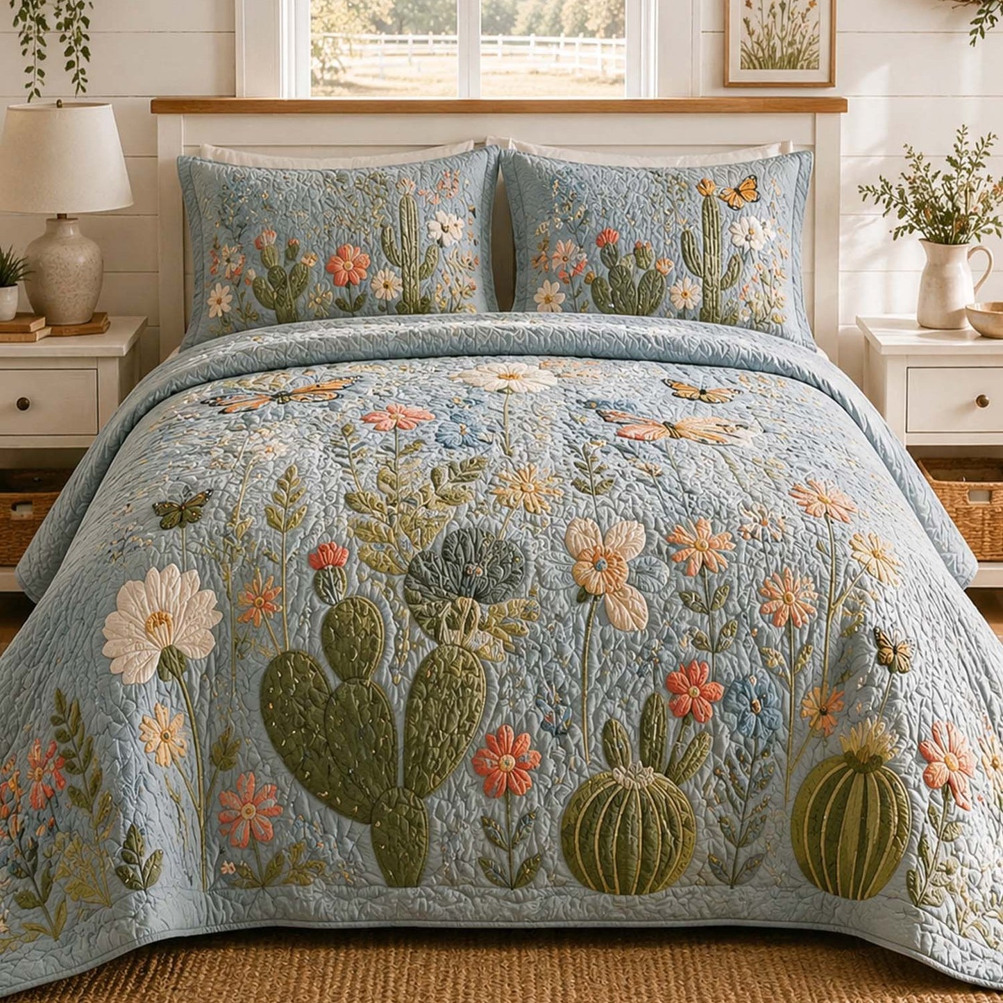 The Botanical Desert Quilted Bedding Set QV94