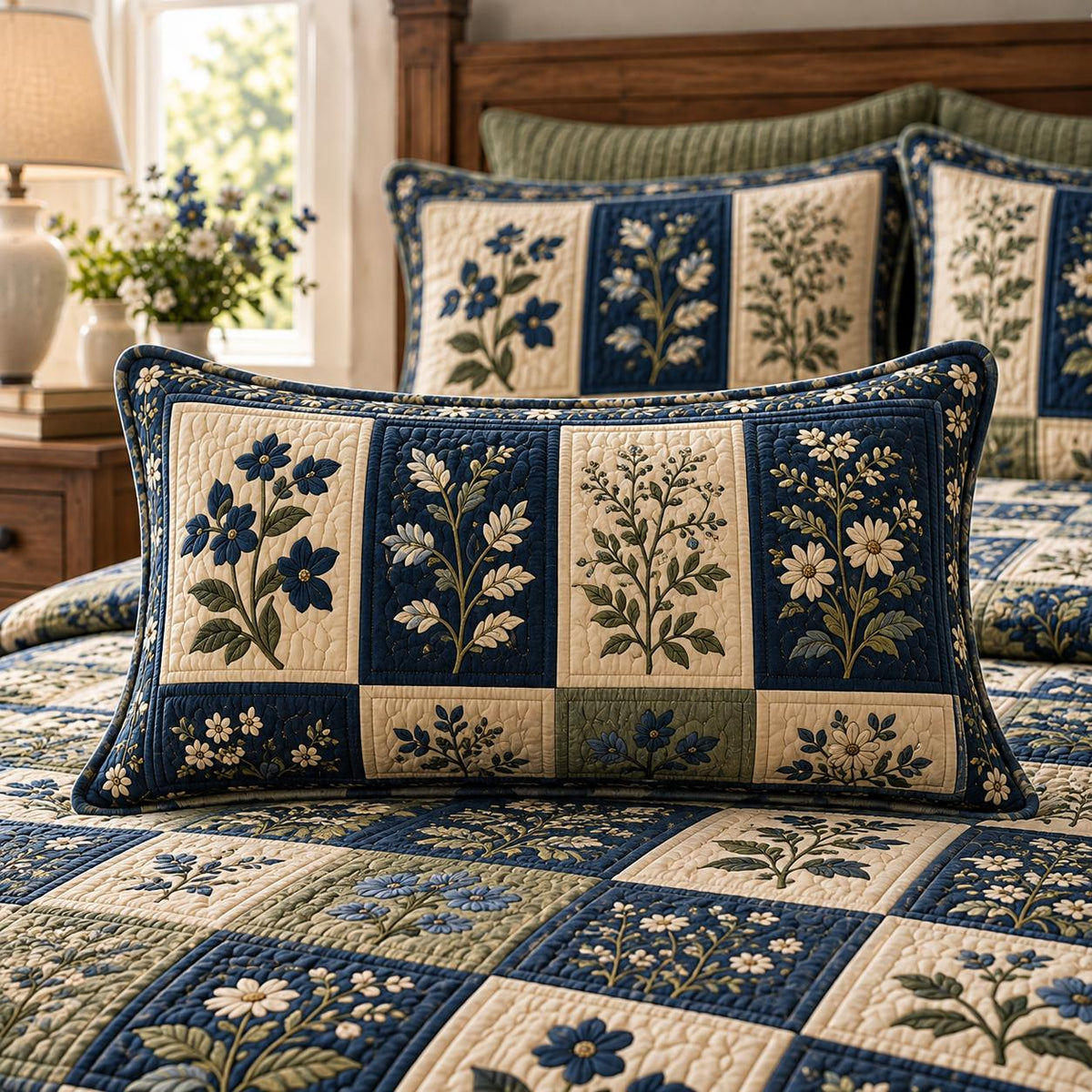 Retro Daisy Quilted Pillow Cover QV95QLTPLC