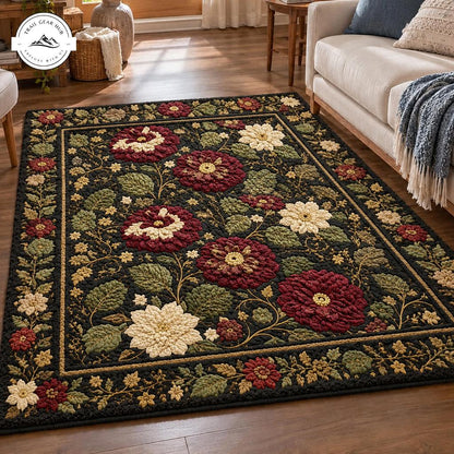 Heritage Country Floral Faux Cashmere Area Rug QV105FCARUG