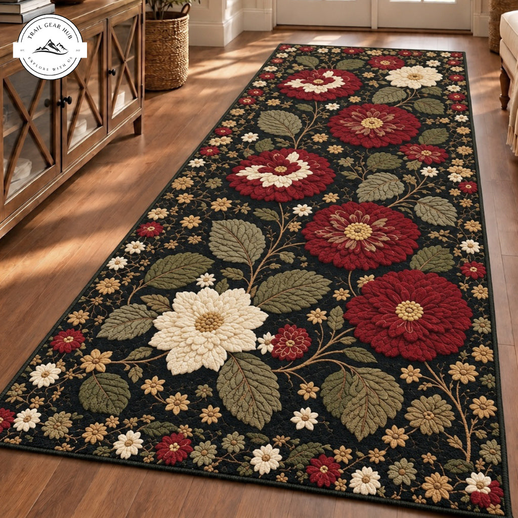 Heritage Country Floral Plush Runner Rug QV105RUGHN117