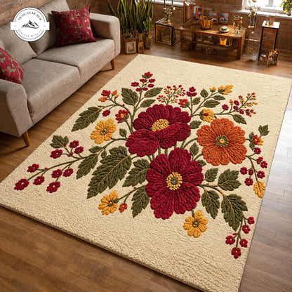 Vintage Floral Tufted Faux Cashmere Area Rug QV106FCARUG