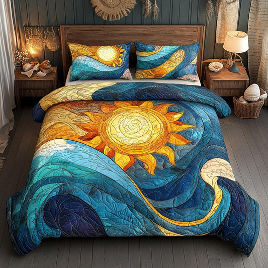 Sunlit Ocean Dreams Quilted Bedding Set QV135