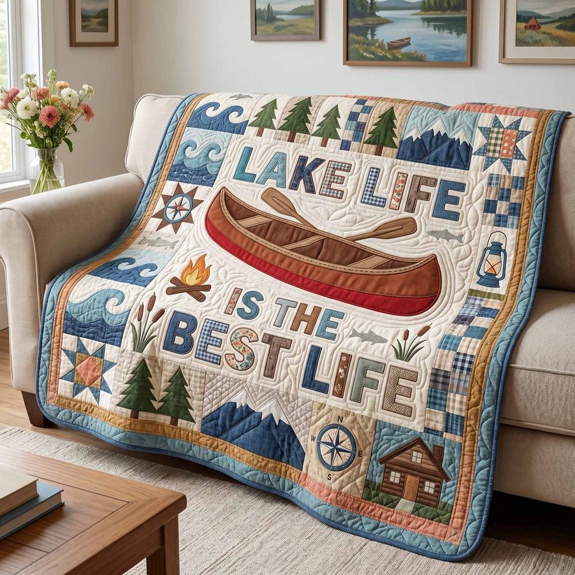 Lake Life Quilted Blanket QV09