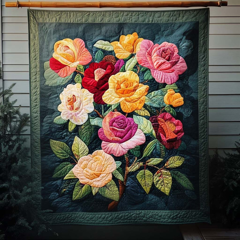 Rose Elegance Quilted Blanket QV11