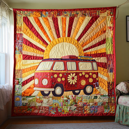 Sunburst & Camper Van Quilted Blanket QV34
