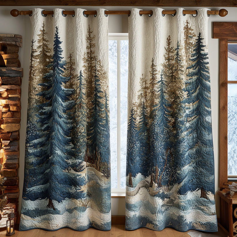 Rustic Forest Quilted Curtains QV02