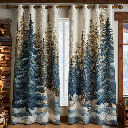 Rustic Forest Quilted Curtains QV02