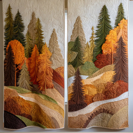 Nature Forest Quilted Curtains QV03