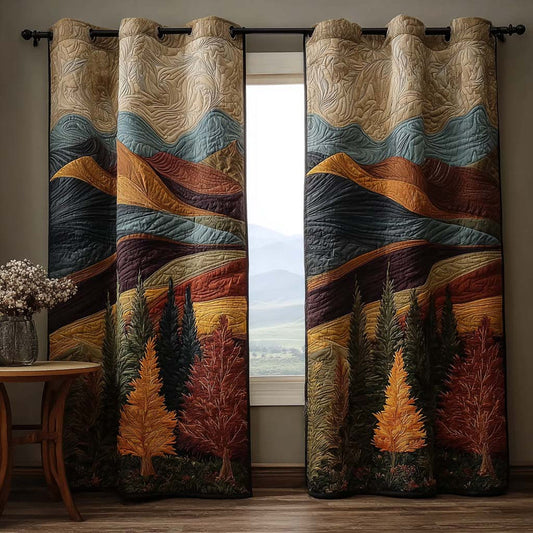 Autumn Mountain Pine Quilted Curtains QV05