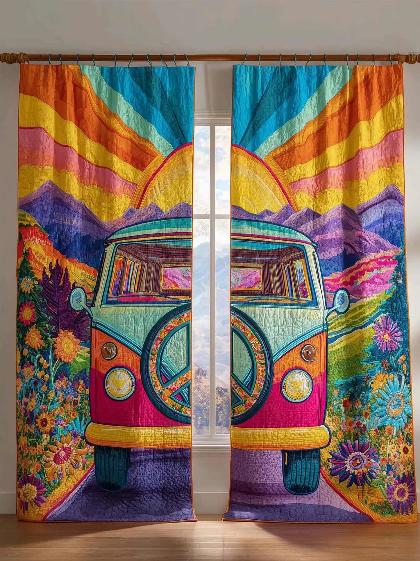 Hippie Journey Quilted Curtains QV11