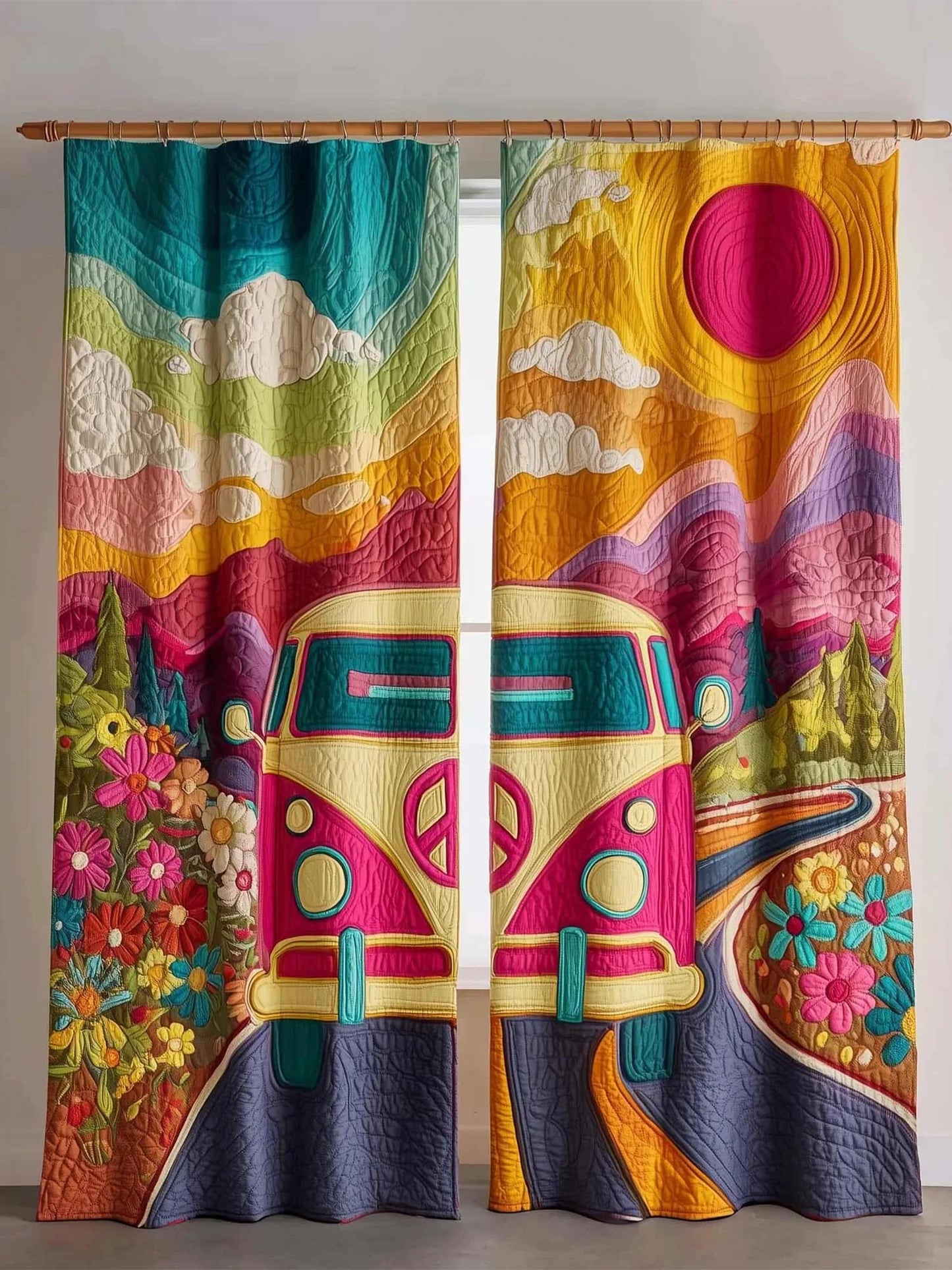 Hippie Journey Quilted Curtains QV12