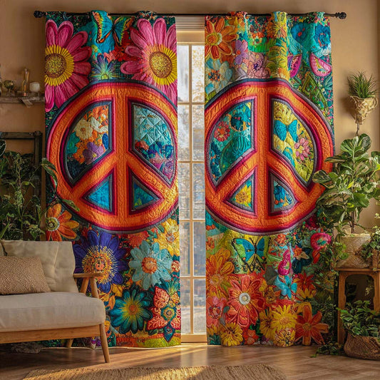 Golden Peace Garden Quilted Curtains QV15