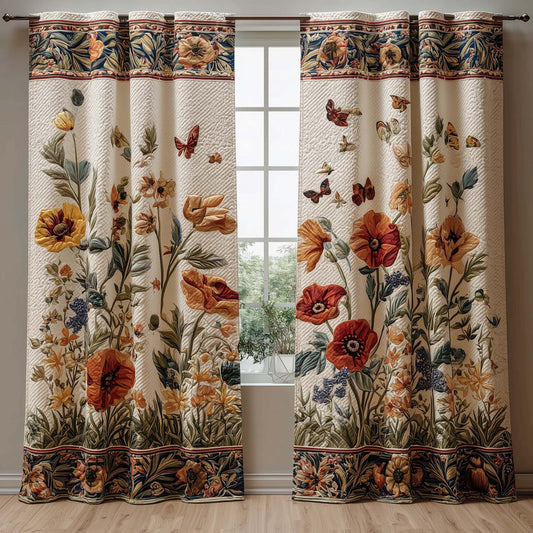 Butterfly Meadow Quilted Curtains QV19